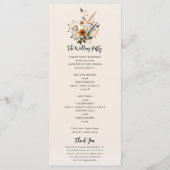 Fleurs Sauvages Programme de Mariage Floral Vintag (Dos)