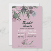Fleurs sauvages | rose | Invitations de douche nup (Devant)