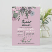 Fleurs sauvages | rose | Invitations de douche nup (Debout devant)