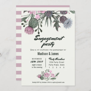 Fleurs sauvages   rose   Invitations des parties d