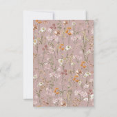 Fleurs sauvages rose mauve boho save the date (Dos)