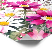 Fleurs sauvages rose vif Affiche de bienvenue de s (Coin)