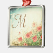 Fleurs sauvages roses Monogramme Ornement initial (Gauche)