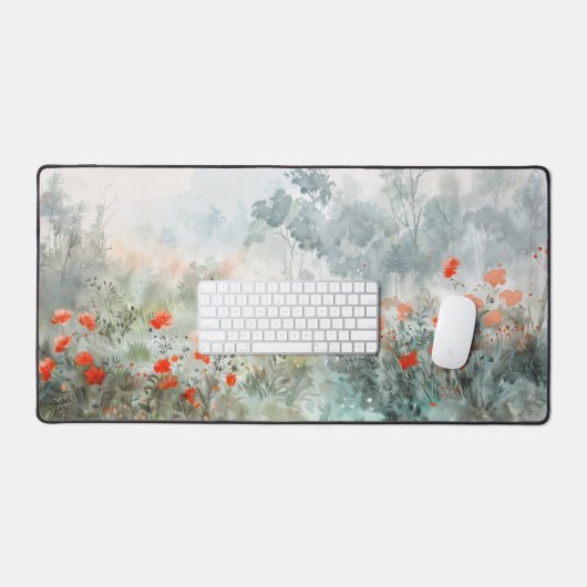 Fleurs sauvages rouges dynamiques (Clavier et souris)