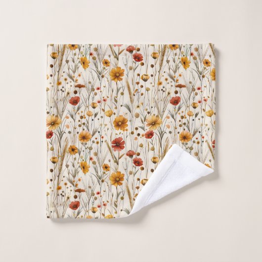 Fleurs sauvages rustiques - Boho Automne modèle fl (Gant de toilette)