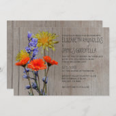 Fleurs sauvages rustiques épousant des invitations (Devant / Derrière)