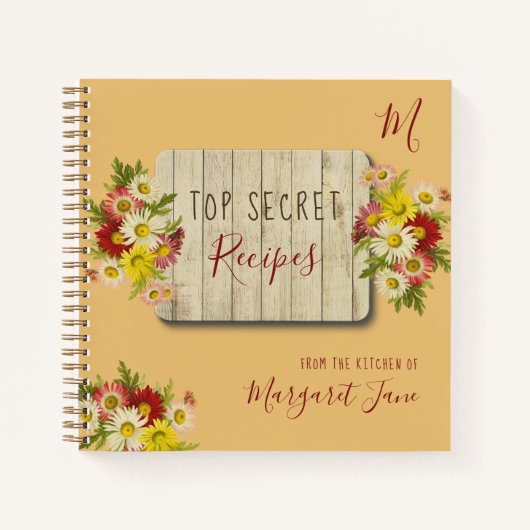 Fleurs sauvages rustiques journal de recettes avec (Devant)