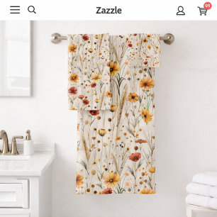 Fleurs sauvages rustiques - Motif floral automnal