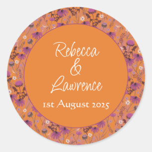 Fleurs sauvages Saffron Sky - Mariage autocollant 