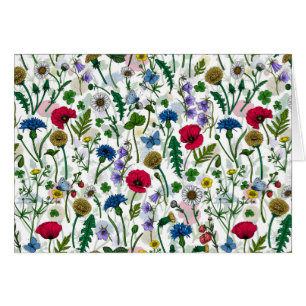 Fleurs sauvages sur blanc cassé