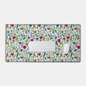 Fleurs sauvages sur blanc cassé (Clavier et souris)