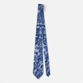 Fleurs sauvages sur cravate bleu français (Devant)