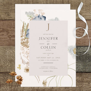 Fleurs sauvages sur Faire-part de mariage crème