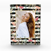 Fleurs sauvages sur le bloc photo Black White Stri (Devant)