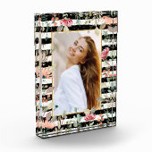 Fleurs sauvages sur le bloc photo Black White Stri (Gauche)