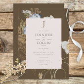 Fleurs sauvages sur le Faire-part de mariage Brown