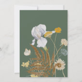 Fleurs sauvages sur Sage Faire-part de mariage (Dos)