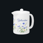 Fleurs sauvages Teapot-Yellowstone<br><div class="desc">Cette théière est présentée en blanc avec une belle impression fleur sauvage de Yellowstone. Petite taille affichée. Customisez cet objet ou achetez tel quel.</div>