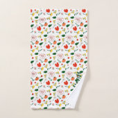 Fleurs sauvages vert blanc rouge nom (Serviette à main)