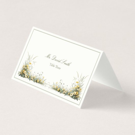 Fleurs sauvages vintages Numéro de table personnal (Front)