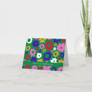 Fleurs scandinaves colorées Vert Personnalisé
