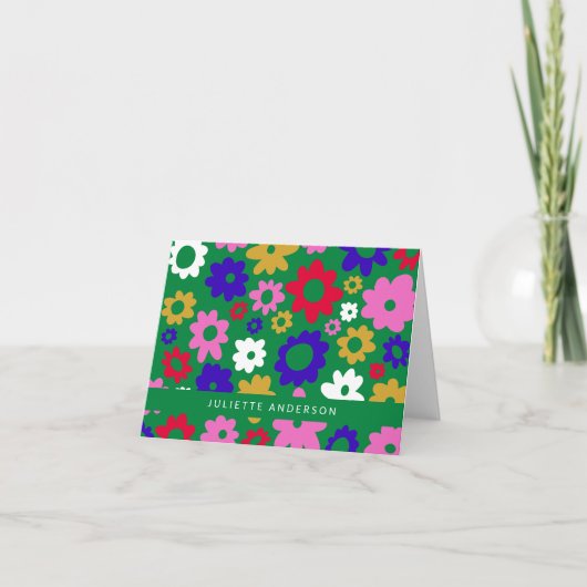 Fleurs scandinaves colorées Vert Personnalisé (Devant)
