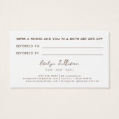 Fleurs séchées élégante carte de référence (Dos)