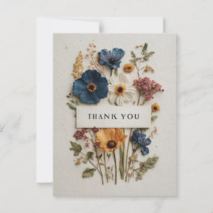 Fleurs séchées sur Cartes de remerciements en papi