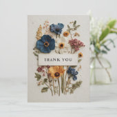 Fleurs séchées sur Cartes de remerciements en papi (Debout devant)