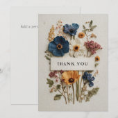 Fleurs séchées sur Cartes de remerciements en papi (Devant / Derrière)