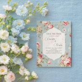 Fleurs Shabby Chic pour mariage carte de sauvegard