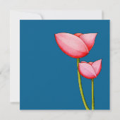 Fleurs simples bleu 2 Faire-part de mariage (Dos)