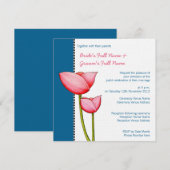 Fleurs simples bleu 2 Faire-part de mariage (Devant / Derrière)