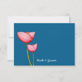 Fleurs simples bleu 2 mariage carte RSVP (Dos)