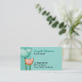 Fleurs simples Carte de visite orange turquoise (Debout devant)