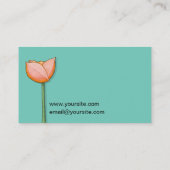 Fleurs simples Carte de visite orange turquoise (Dos)