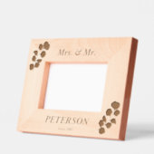 Fleurs simples Couple Cadre personnalisé en bois (Gauche)