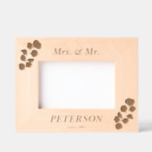 Fleurs simples Couple Cadre personnalisé en bois (Recto)