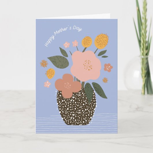 Fleurs simples dans Vase carte de voeux de fête de (Devant)