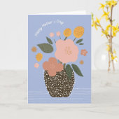 Fleurs simples dans Vase carte de voeux de fête de (Fleur jaune)