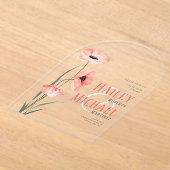 Fleurs simples de corail Invitation acrylique Mari (Poser)