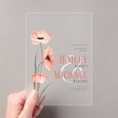 Fleurs simples de corail Invitation acrylique Mari (In situ (ordinateur de poche))