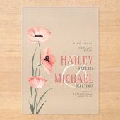 Fleurs simples de corail Invitation acrylique Mari (Recto)