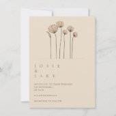 Fleurs simples Faire-part de mariage dans les tons (Devant)