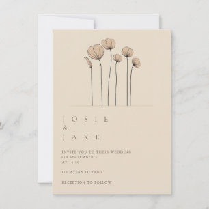 Fleurs simples Faire-part de mariage dans les tons