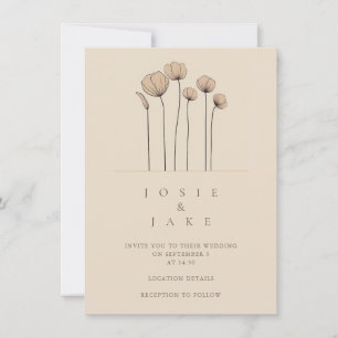Fleurs simples Faire-part de mariage dans les tons