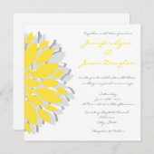 Fleurs simples jaunes et gris Invitations de maria (Devant / Derrière)