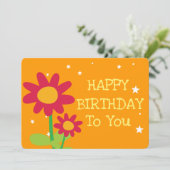 Fleurs simples mignonnes Bonne Carte de voeux d'an (Debout devant)