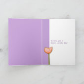 Fleurs simples violet orange 2 Carte d'anniversair (Intérieur)