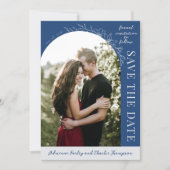Fleurs Simplicité 1 Bleu Véritable Save The Date (Devant)